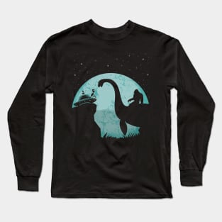 Bigfoot Riding Loch Ness Monster Long Sleeve T-Shirt